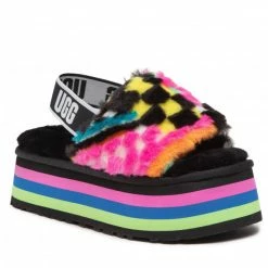 Wedges Sandals UGG - W Disco Checks Slid 1130877 Blkm Colourful
