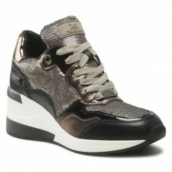 Sneakers Trainers XTI - 140334 Taupe Black, Silver