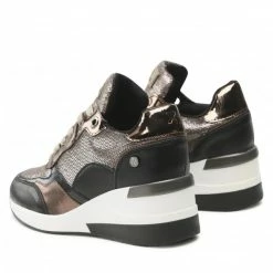 Sneakers Trainers XTI - 140334 Taupe Black, Silver -Cheap Wojas Store 03 0000301795575 rz